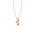 Aarinya Botanical Infinity Vine Lab-Grown Diamond Leaf Pendant, Olive Leaf Infinity Pendant