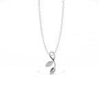 Aarinya Botanical Infinity Vine Lab-Grown Diamond Leaf Pendant, Olive Leaf Infinity Pendant