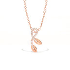 Aarinya Botanical Infinity Vine Lab-Grown Diamond Leaf Pendant, Olive Leaf Infinity Pendant