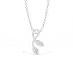 Aarinya Botanical Infinity Vine Lab-Grown Diamond Leaf Pendant, Olive Leaf Infinity Pendant