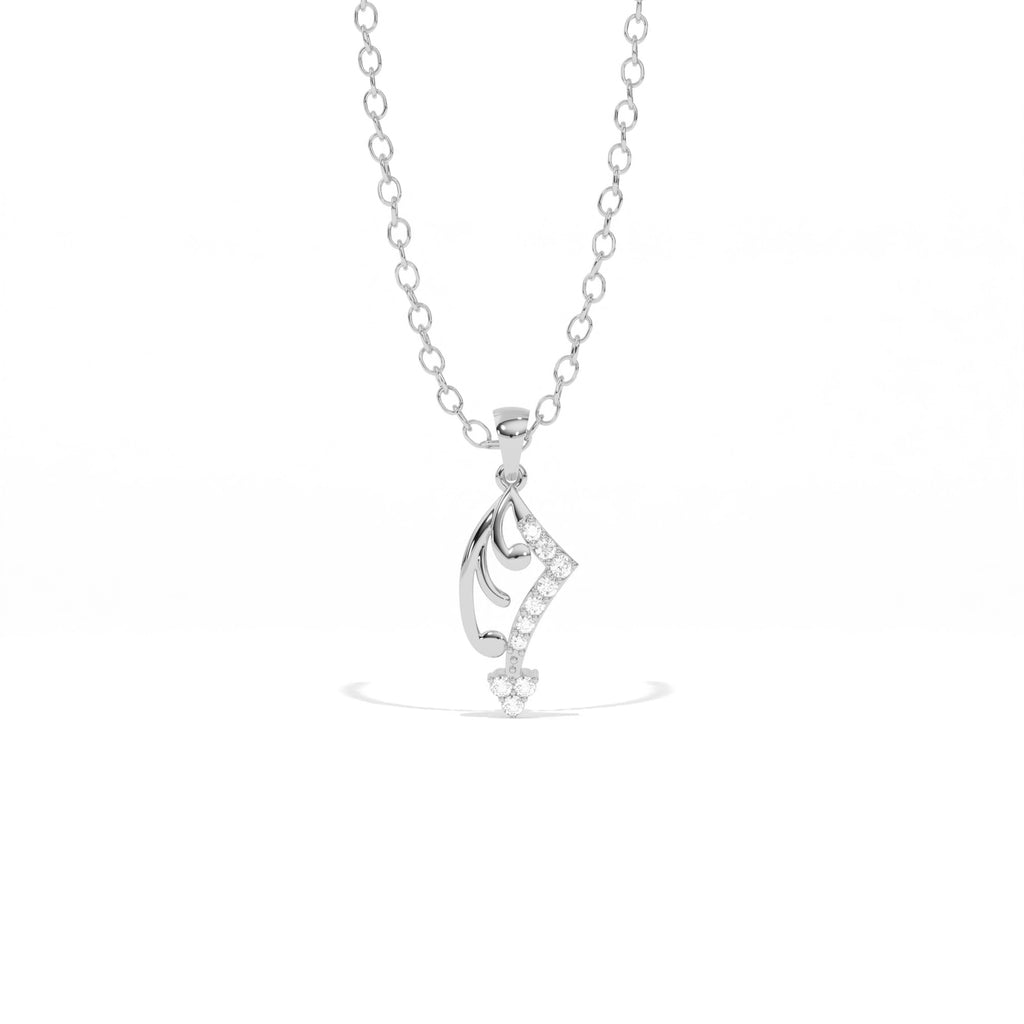 Aarinya Asymmetric Chevron Wave Lab-Grown Diamond Pendant, The Centurion Minimalist Sculpted Openwork Geometric Pendant