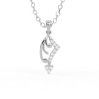 Aarinya Asymmetric Chevron Wave Lab-Grown Diamond Pendant, The Centurion Minimalist Sculpted Openwork Geometric Pendant