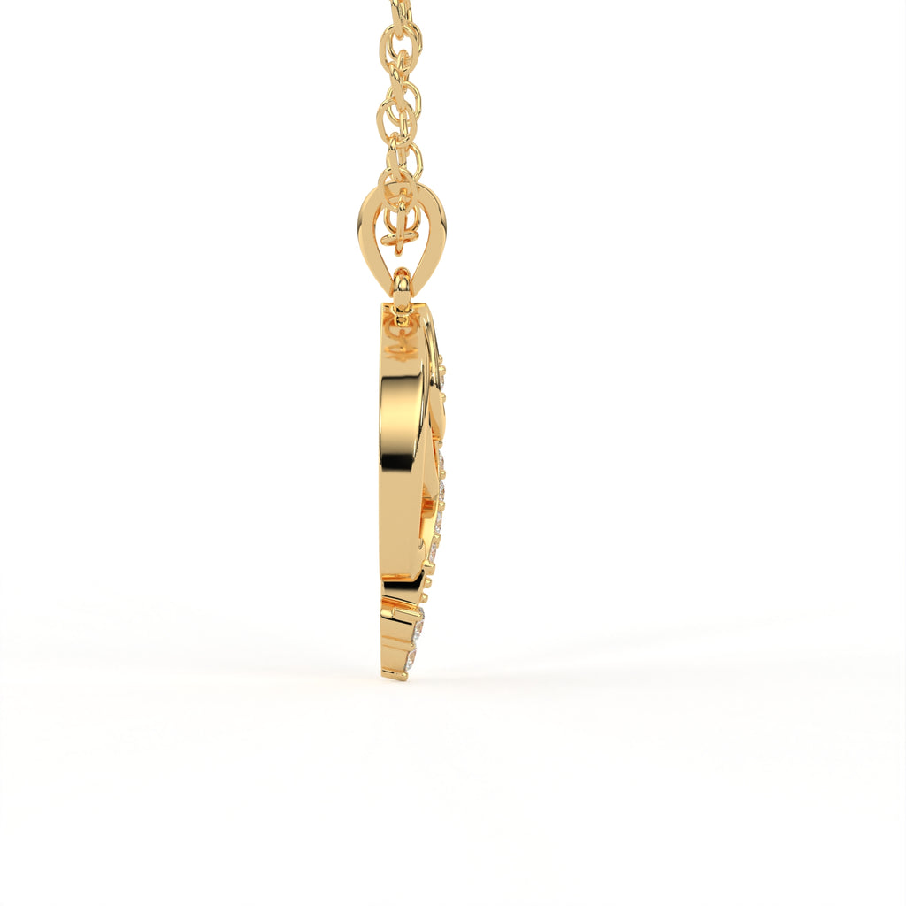 Aarinya Asymmetric Chevron Wave Lab-Grown Diamond Pendant, The Centurion Minimalist Sculpted Openwork Geometric Pendant