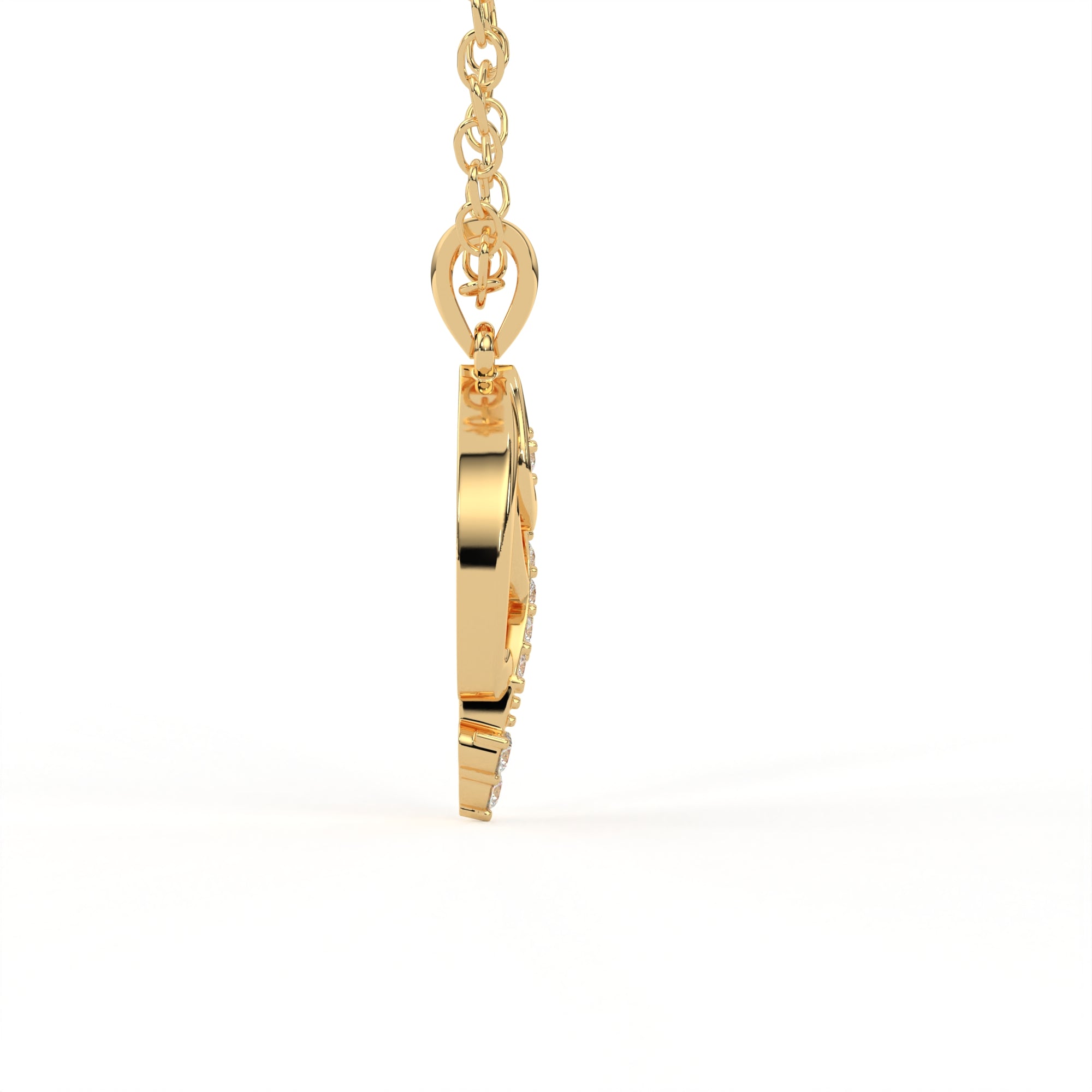Aarinya Asymmetric Chevron Wave Lab-Grown Diamond Pendant, The Centurion Minimalist Sculpted Openwork Geometric Pendant
