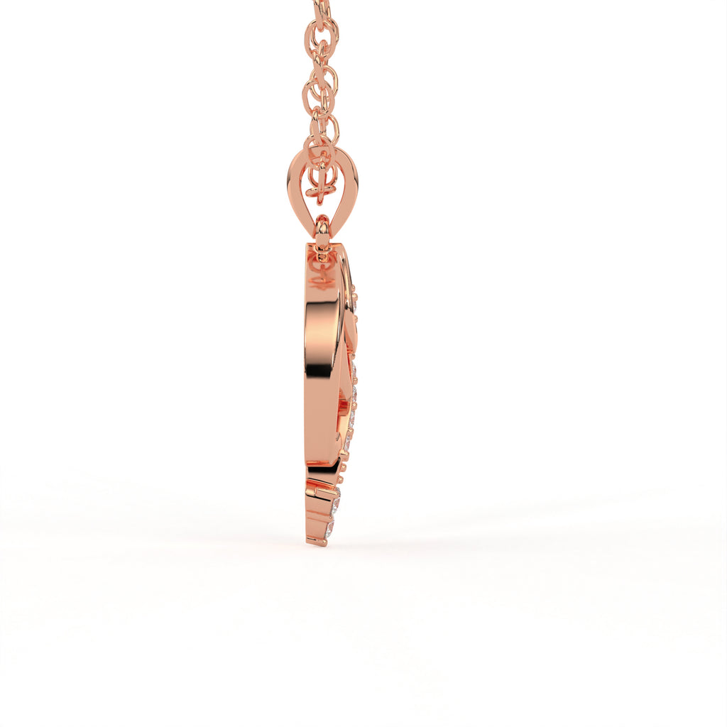 Aarinya Asymmetric Chevron Wave Lab-Grown Diamond Pendant, The Centurion Minimalist Sculpted Openwork Geometric Pendant