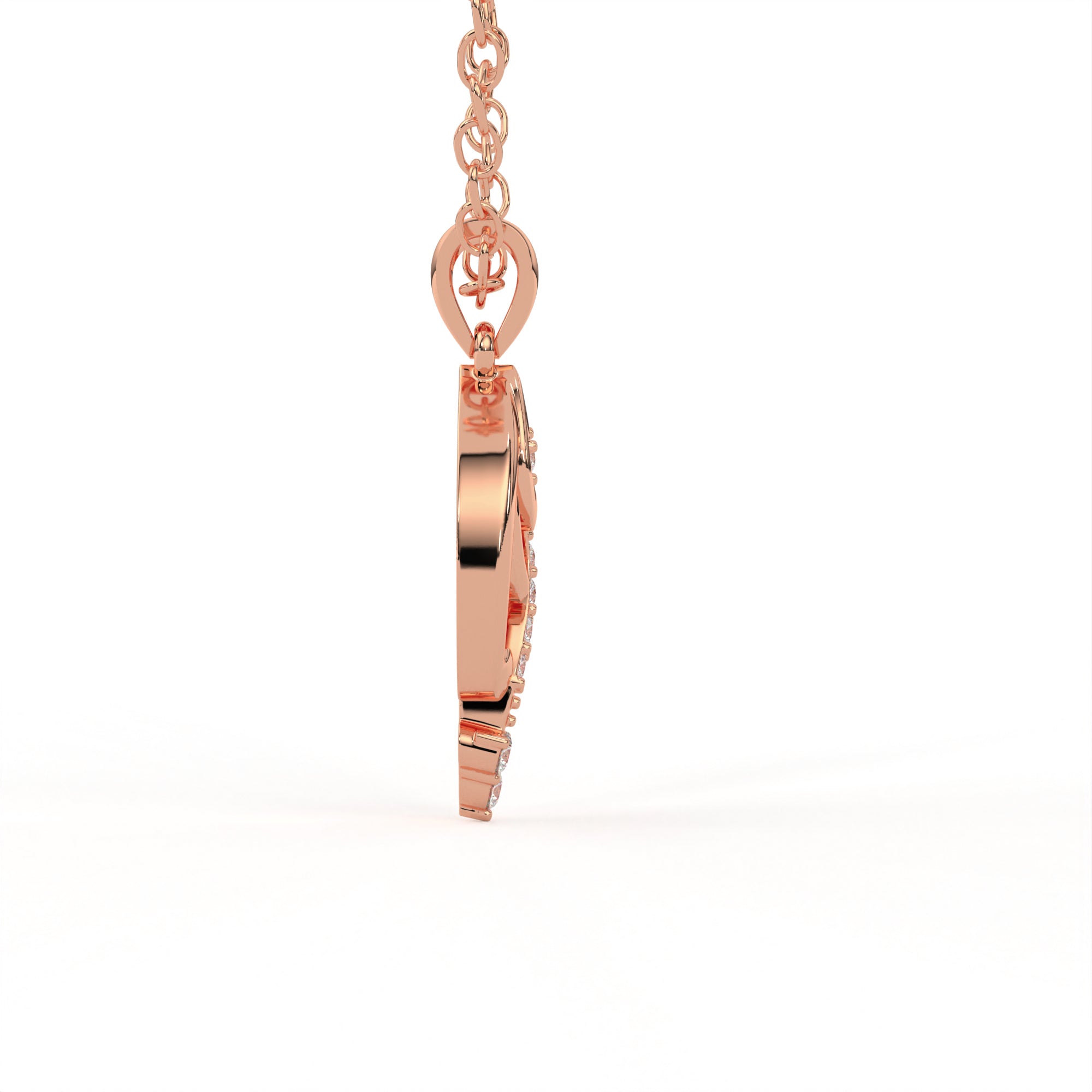 Aarinya Asymmetric Chevron Wave Lab-Grown Diamond Pendant, The Centurion Minimalist Sculpted Openwork Geometric Pendant