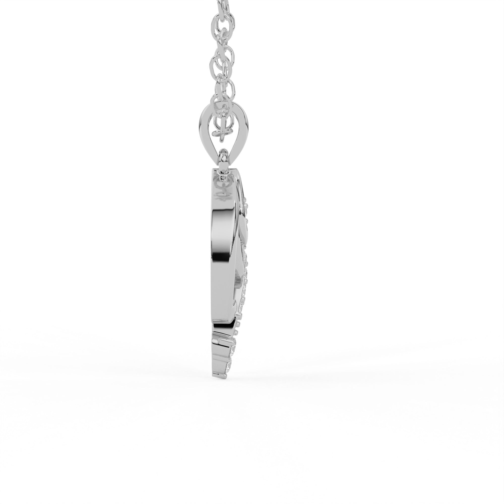 Aarinya Asymmetric Chevron Wave Lab-Grown Diamond Pendant, The Centurion Minimalist Sculpted Openwork Geometric Pendant