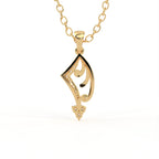 Aarinya Asymmetric Chevron Wave Lab-Grown Diamond Pendant, The Centurion Minimalist Sculpted Openwork Geometric Pendant