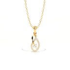 Aarinya Asymmetric Infinity Ribbon Diamond Pendant, The Centurion Minimalist Sculpted Openwork Leaf Pendant