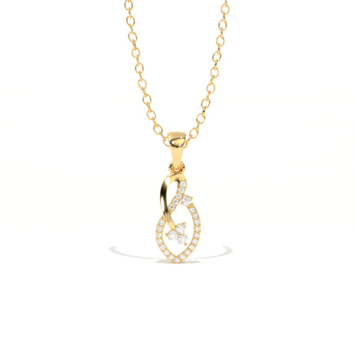 Aarinya Asymmetric Infinity Ribbon Diamond Pendant, The Centurion Minimalist Sculpted Openwork Leaf Pendant