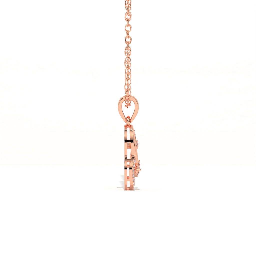 Aarinya Asymmetric Infinity Ribbon Diamond Pendant, The Centurion Minimalist Sculpted Openwork Leaf Pendant