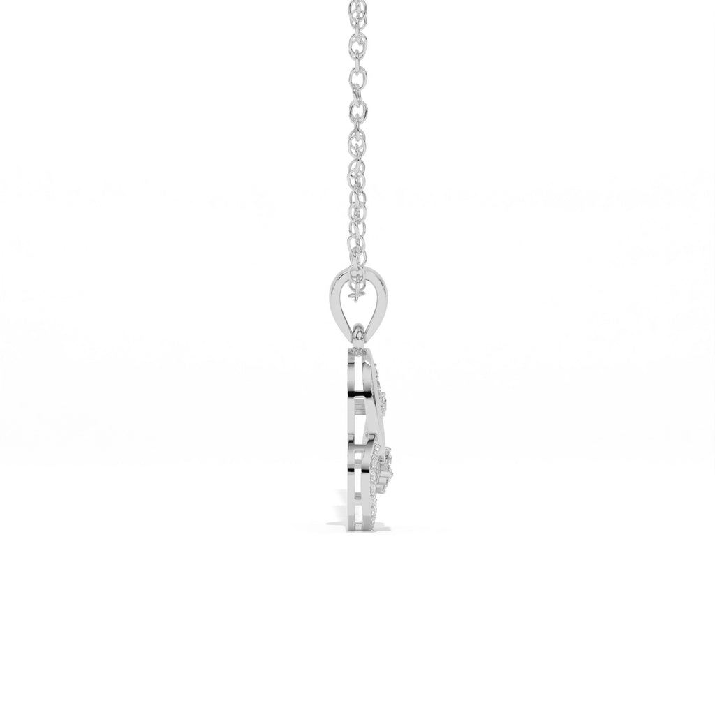Aarinya Asymmetric Infinity Ribbon Diamond Pendant, The Centurion Minimalist Sculpted Openwork Leaf Pendant