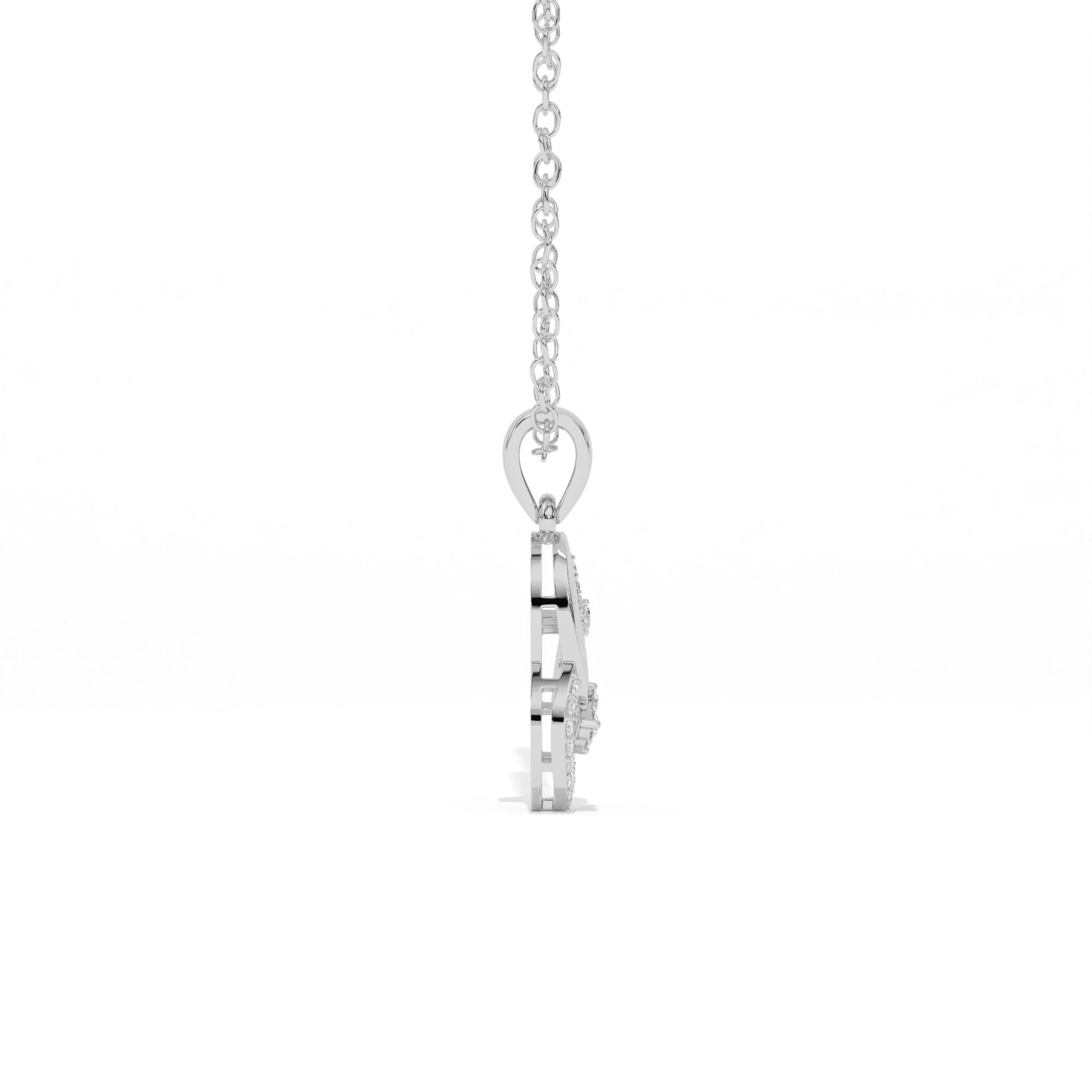 Aarinya Asymmetric Infinity Ribbon Diamond Pendant, The Centurion Minimalist Sculpted Openwork Leaf Pendant