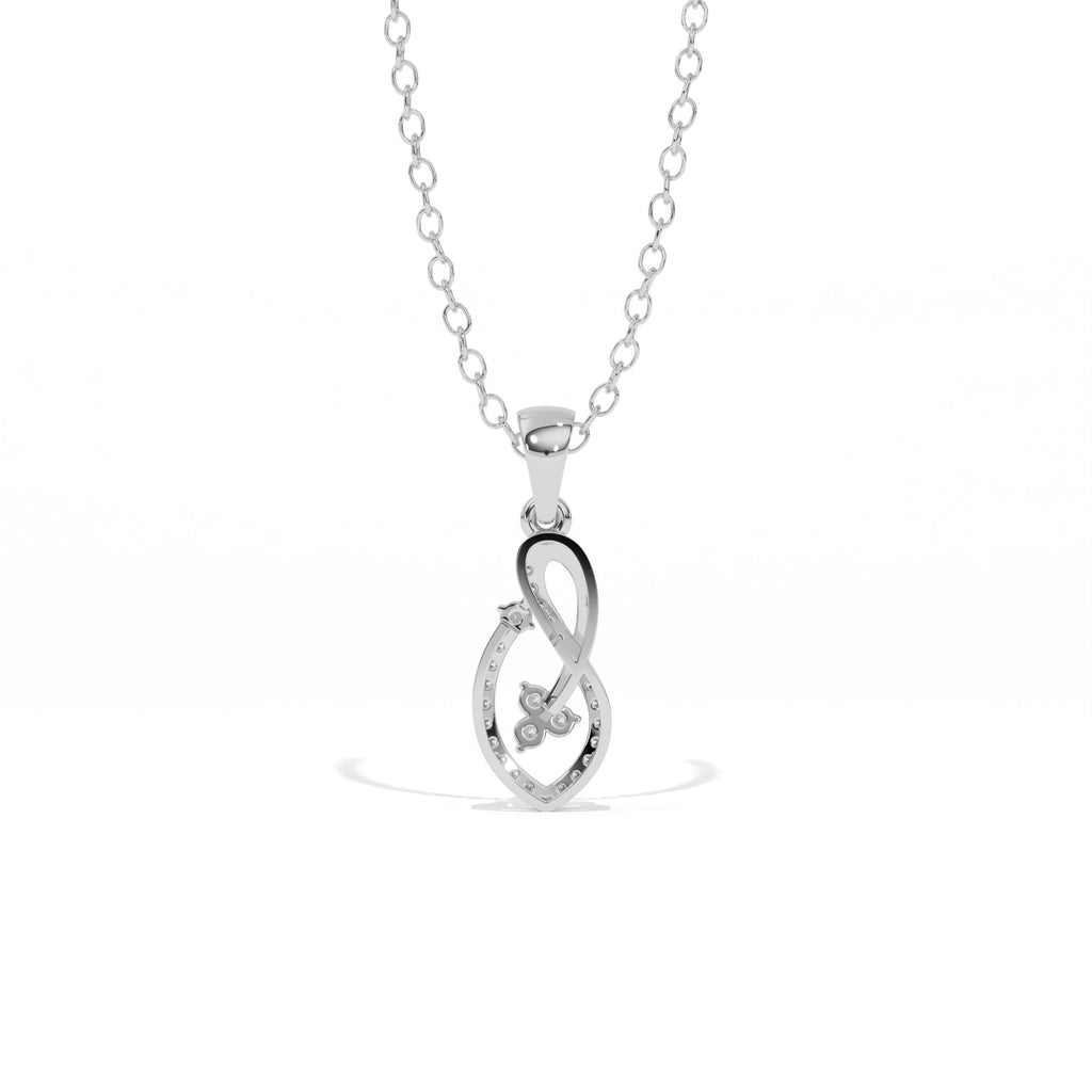 Aarinya Asymmetric Infinity Ribbon Diamond Pendant, The Centurion Minimalist Sculpted Openwork Leaf Pendant