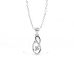 Aarinya Asymmetric Infinity Ribbon Diamond Pendant, The Centurion Minimalist Sculpted Openwork Leaf Pendant