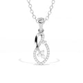 Aarinya Asymmetric Infinity Ribbon Diamond Pendant, The Centurion Minimalist Sculpted Openwork Leaf Pendant