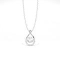 Aarinya Floating Lab-Grown Diamond Crescent Pendant, Lab Grown Diamond Infinity Twist Teardrop Charm