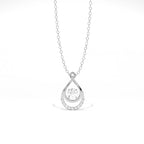 Aarinya Floating Lab-Grown Diamond Crescent Pendant, Lab Grown Diamond Infinity Twist Teardrop Charm