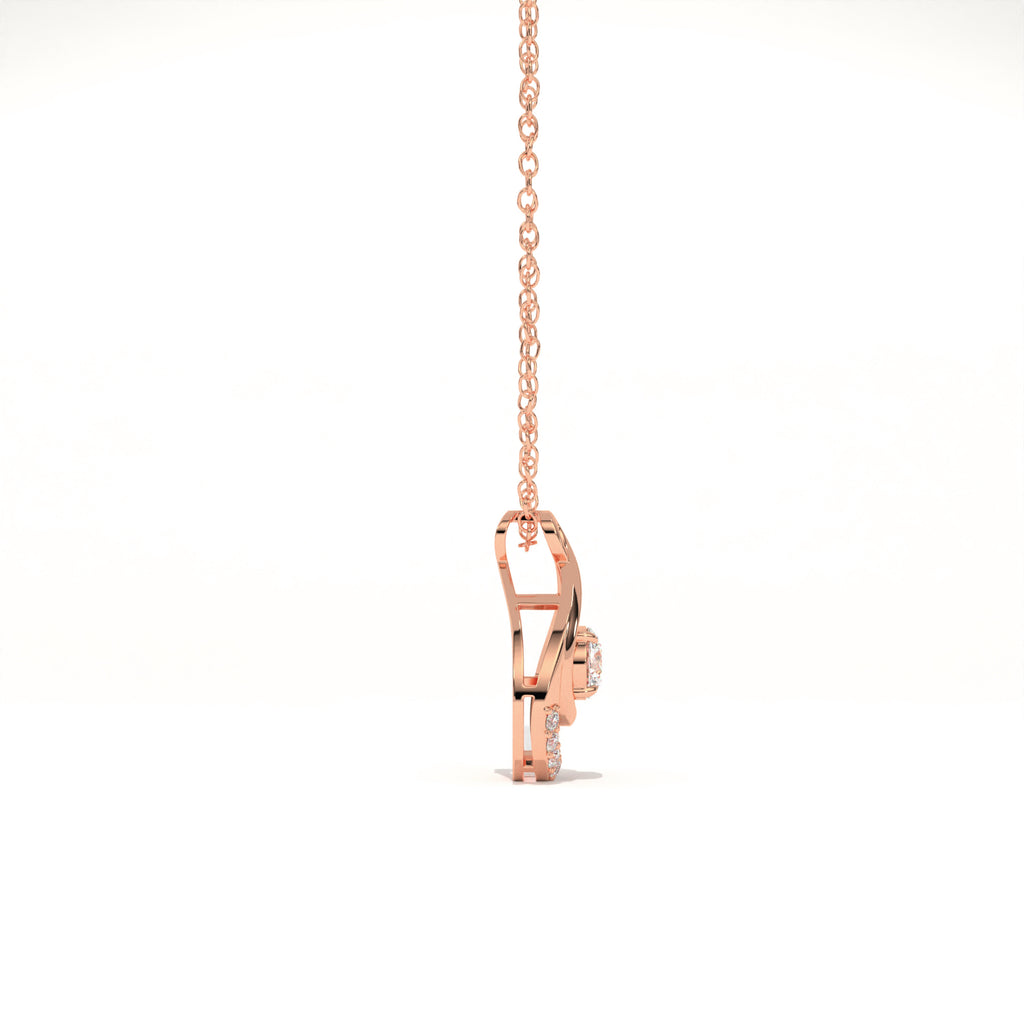 Aarinya Floating Lab-Grown Diamond Crescent Pendant, Lab Grown Diamond Infinity Twist Teardrop Charm