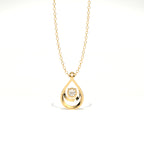 Aarinya Floating Lab-Grown Diamond Crescent Pendant, Lab Grown Diamond Infinity Twist Teardrop Charm