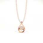 Aarinya Floating Lab-Grown Diamond Crescent Pendant, Lab Grown Diamond Infinity Twist Teardrop Charm