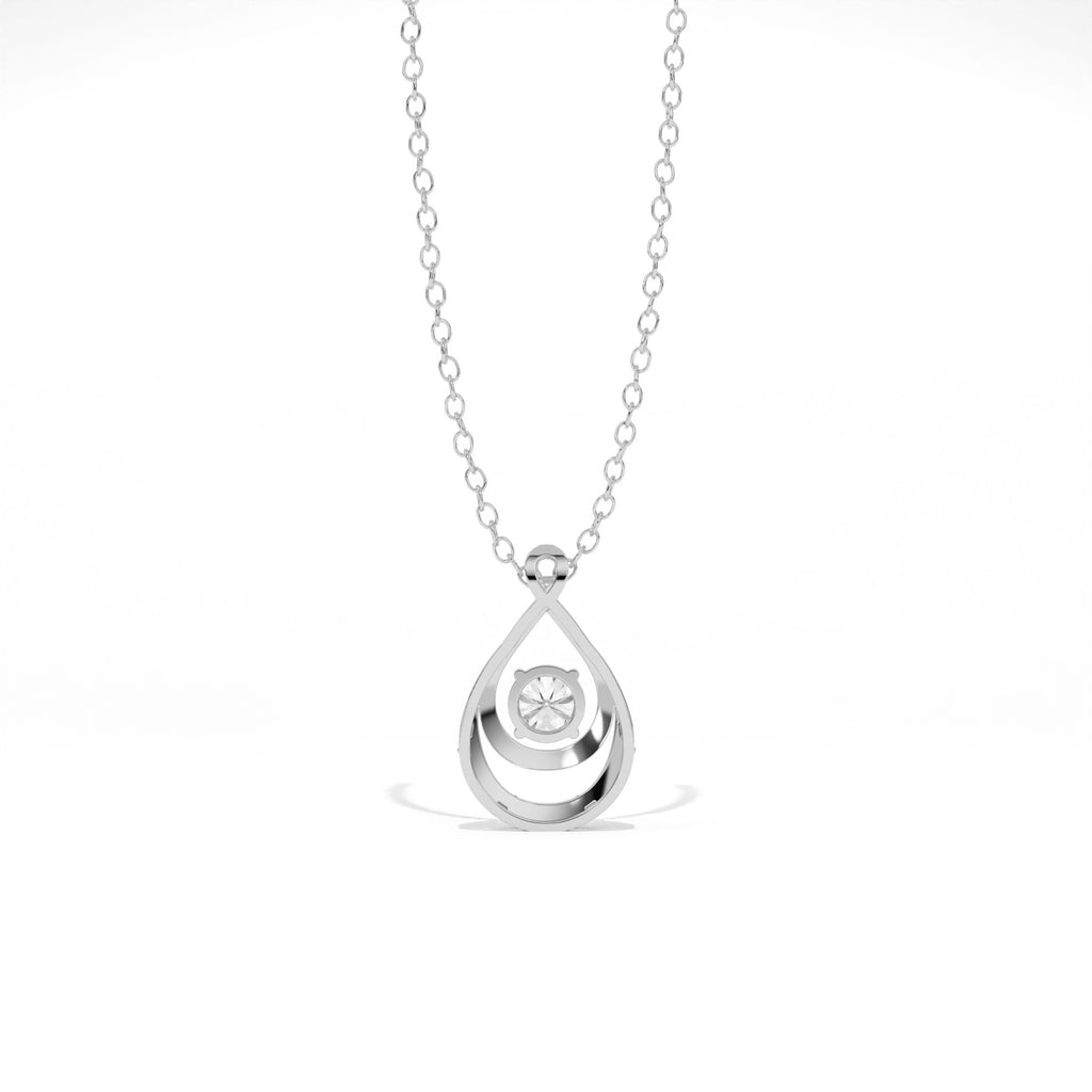 Aarinya Floating Lab-Grown Diamond Crescent Pendant, Lab Grown Diamond Infinity Twist Teardrop Charm