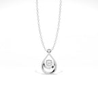 Aarinya Floating Lab-Grown Diamond Crescent Pendant, Lab Grown Diamond Infinity Twist Teardrop Charm