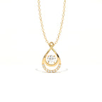 Aarinya Floating Lab-Grown Diamond Crescent Pendant, Lab Grown Diamond Infinity Twist Teardrop Charm