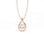 Aarinya Floating Lab-Grown Diamond Crescent Pendant, Lab Grown Diamond Infinity Twist Teardrop Charm