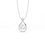 Aarinya Floating Lab-Grown Diamond Crescent Pendant, Lab Grown Diamond Infinity Twist Teardrop Charm