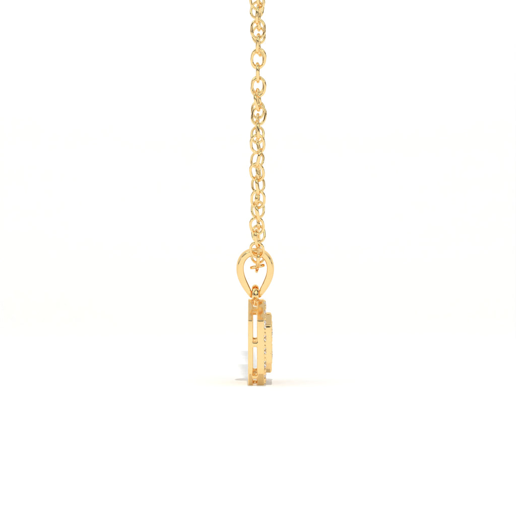 Aarinya Deco Quad-Solitaire Diamond Geometric Pendant, The Centurion Minimalist Tiered Illusion Cushion Pendant