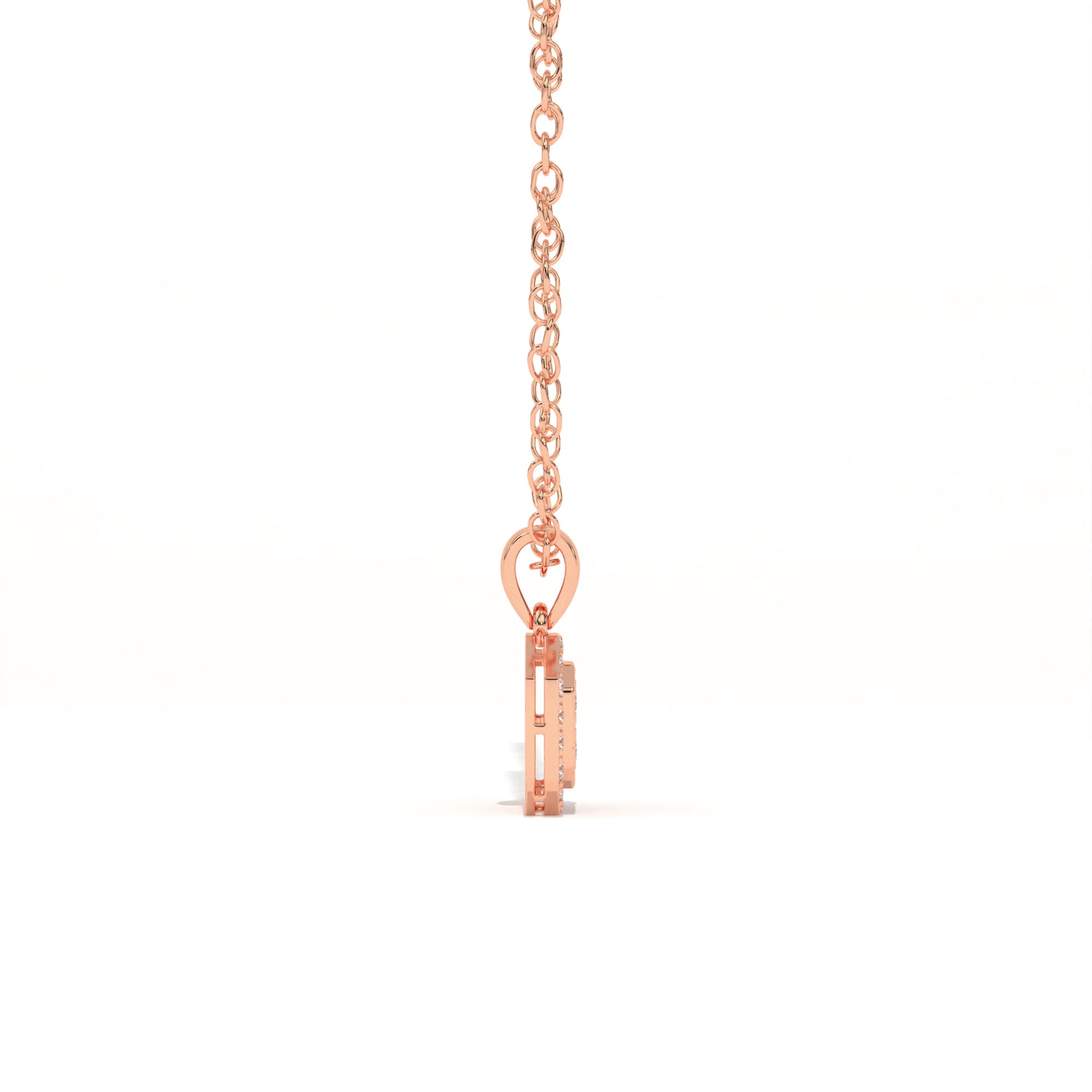 Aarinya Deco Quad-Solitaire Diamond Geometric Pendant, The Centurion Minimalist Tiered Illusion Cushion Pendant