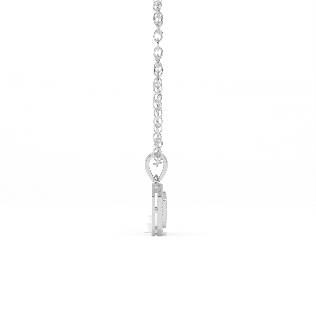 Aarinya Deco Quad-Solitaire Diamond Geometric Pendant, The Centurion Minimalist Tiered Illusion Cushion Pendant