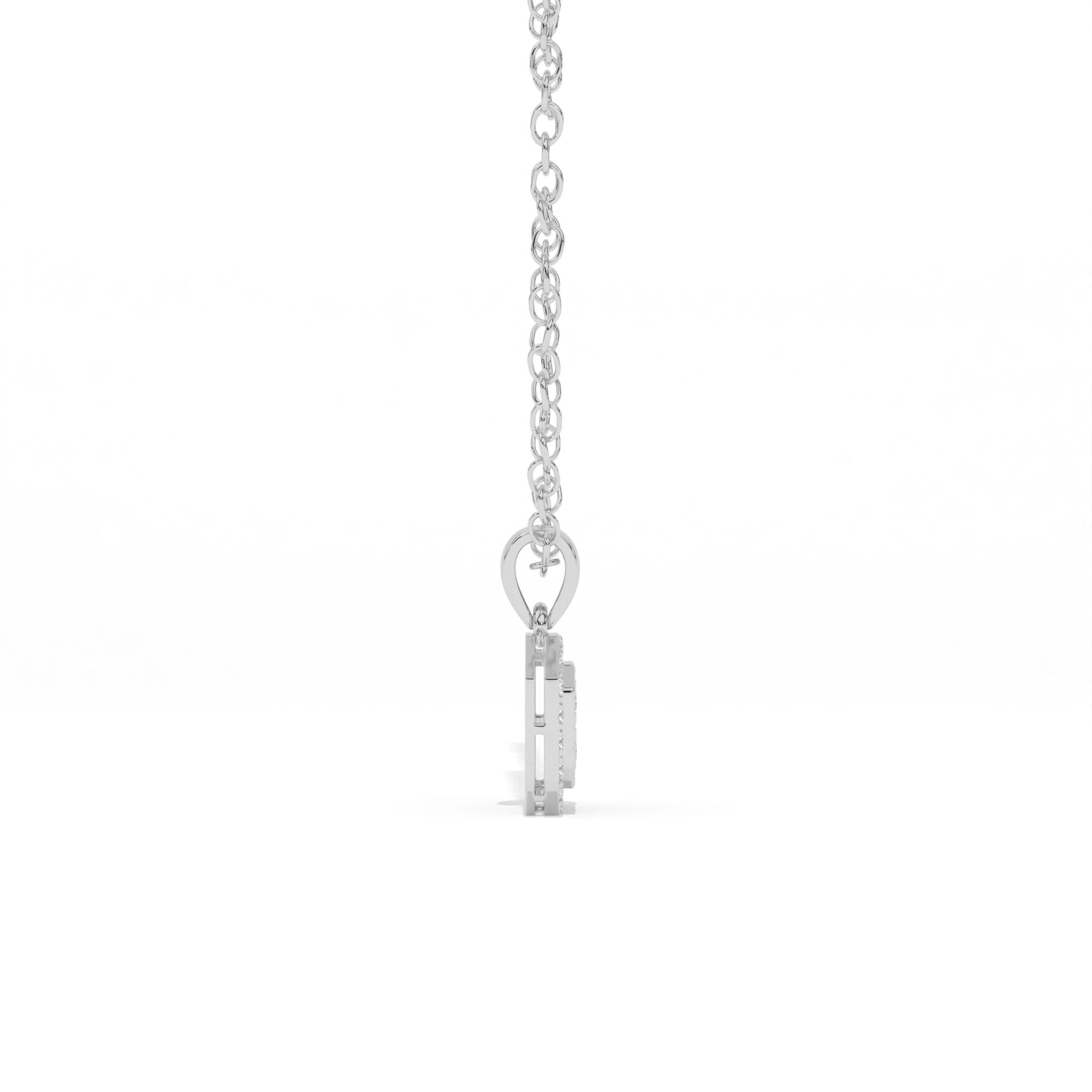 Aarinya Deco Quad-Solitaire Diamond Geometric Pendant, The Centurion Minimalist Tiered Illusion Cushion Pendant