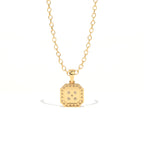 Aarinya Deco Quad-Solitaire Diamond Geometric Pendant, The Centurion Minimalist Tiered Illusion Cushion Pendant