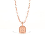 Aarinya Deco Quad-Solitaire Diamond Geometric Pendant, The Centurion Minimalist Tiered Illusion Cushion Pendant