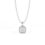 Aarinya Deco Quad-Solitaire Diamond Geometric Pendant, The Centurion Minimalist Tiered Illusion Cushion Pendant