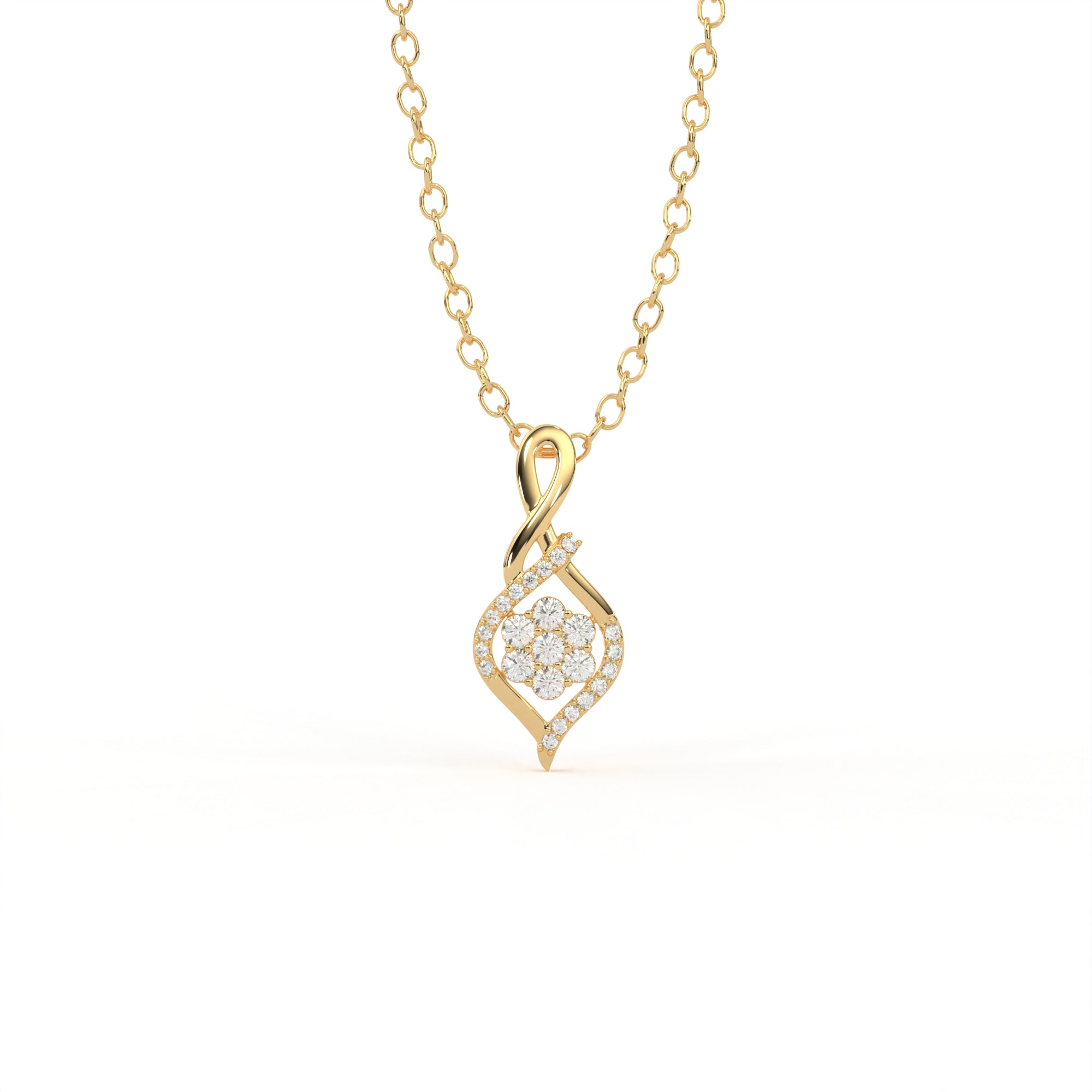 Aarinya Infinity Twist Lab-Grown Diamond Floral Pendant