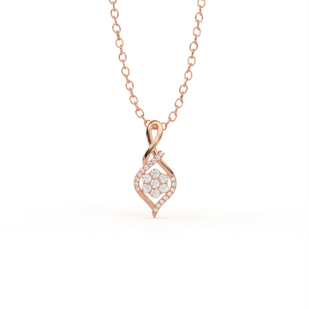 Aarinya Infinity Twist Lab-Grown Diamond Floral Pendant