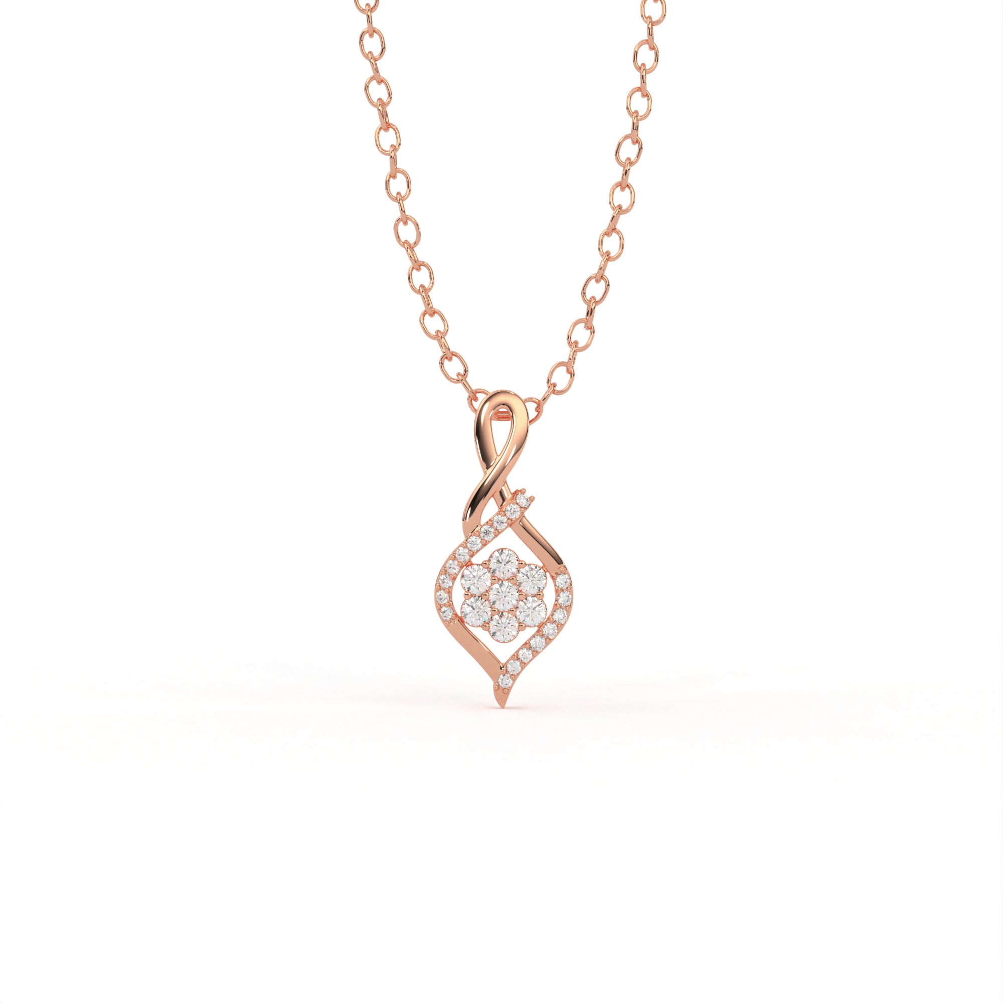 Aarinya Infinity Twist Lab-Grown Diamond Floral Pendant