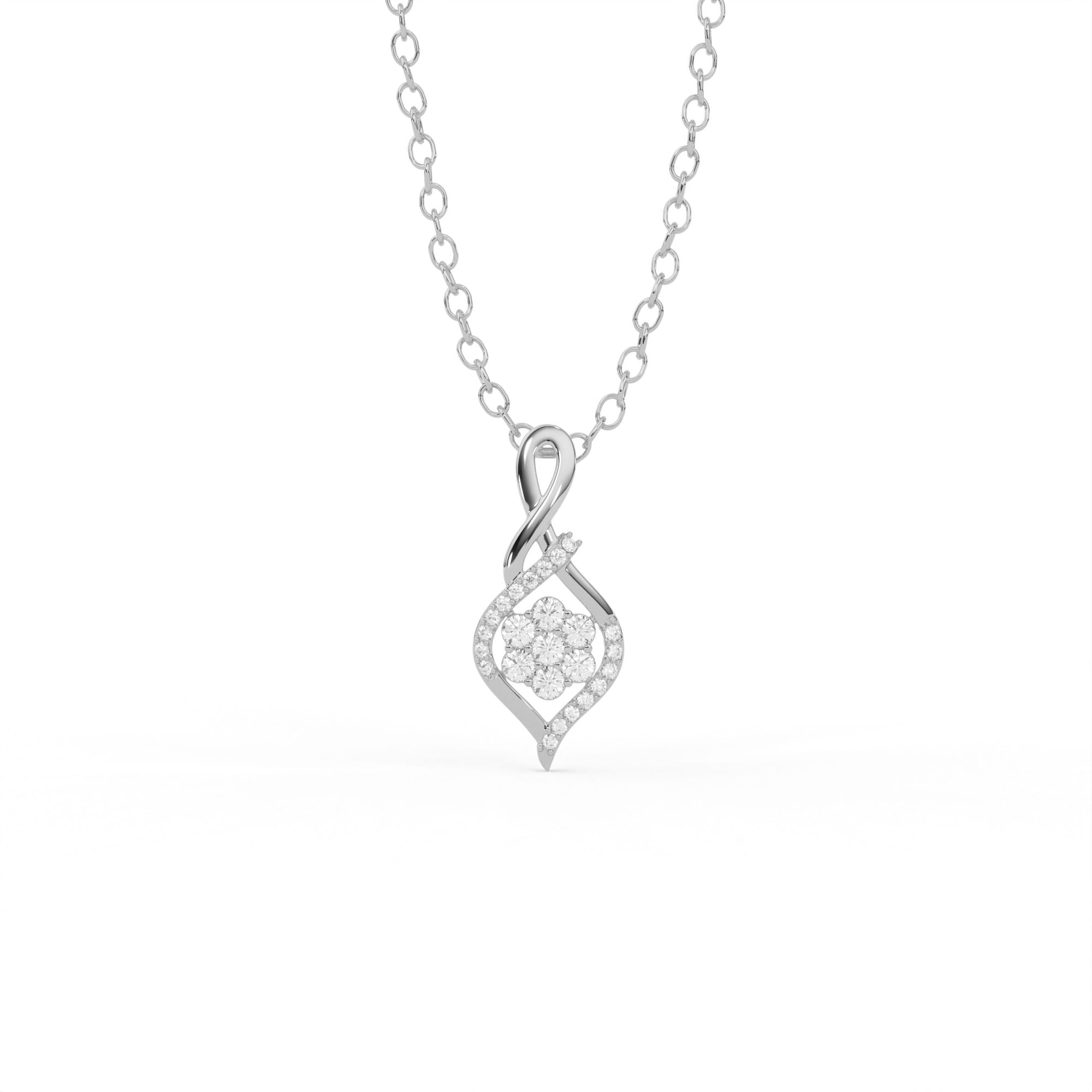 Aarinya Infinity Twist Lab-Grown Diamond Floral Pendant