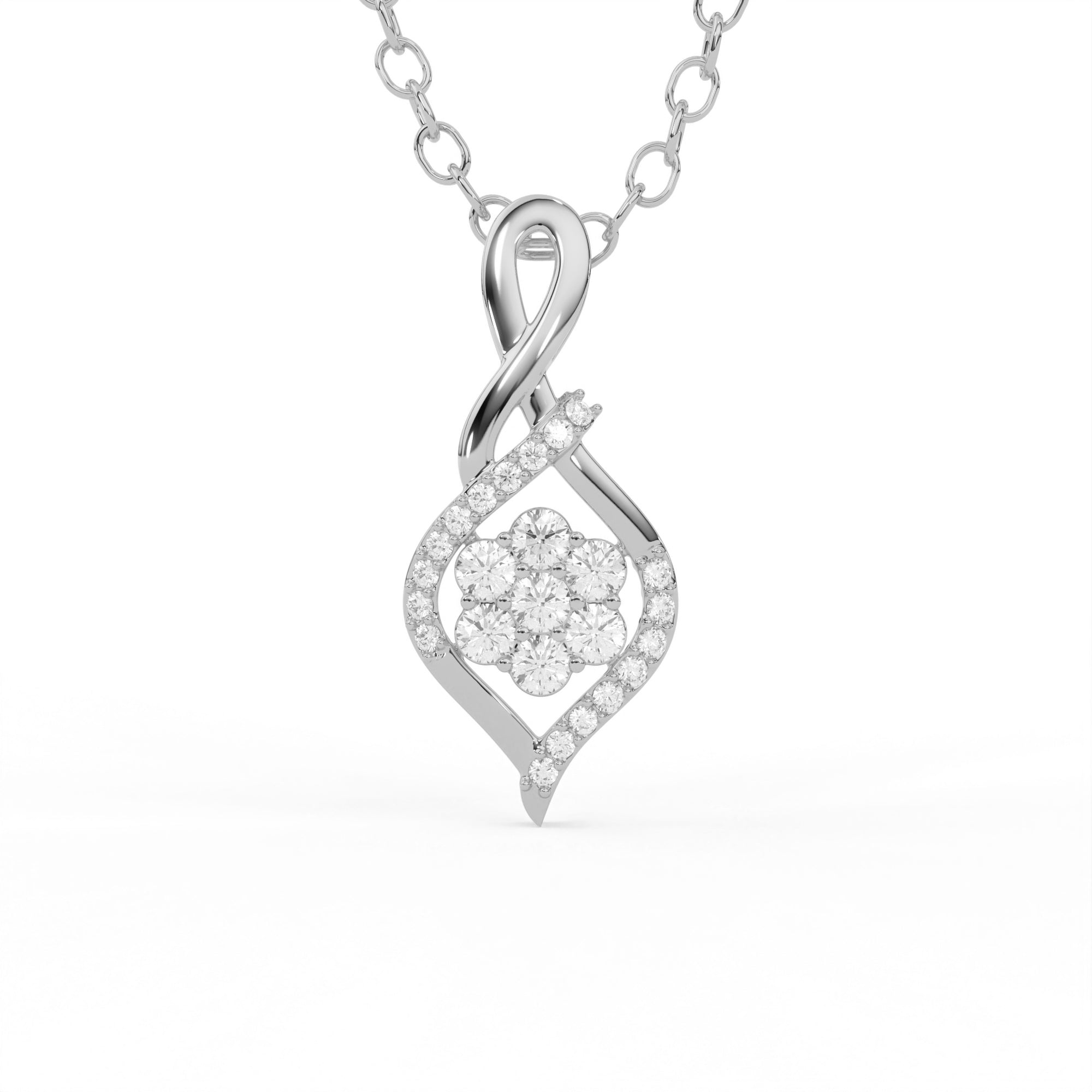 Aarinya Infinity Twist Lab-Grown Diamond Floral Pendant