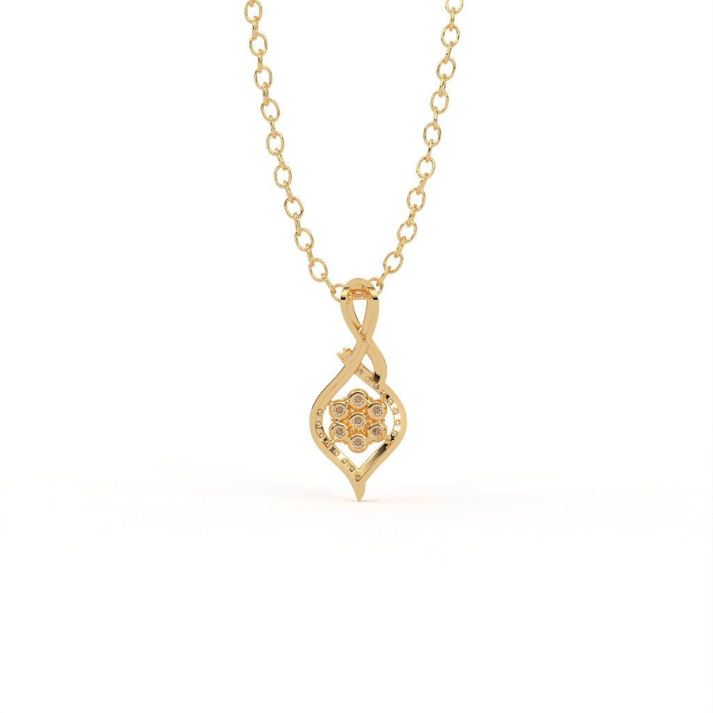 Aarinya Infinity Twist Lab-Grown Diamond Floral Pendant