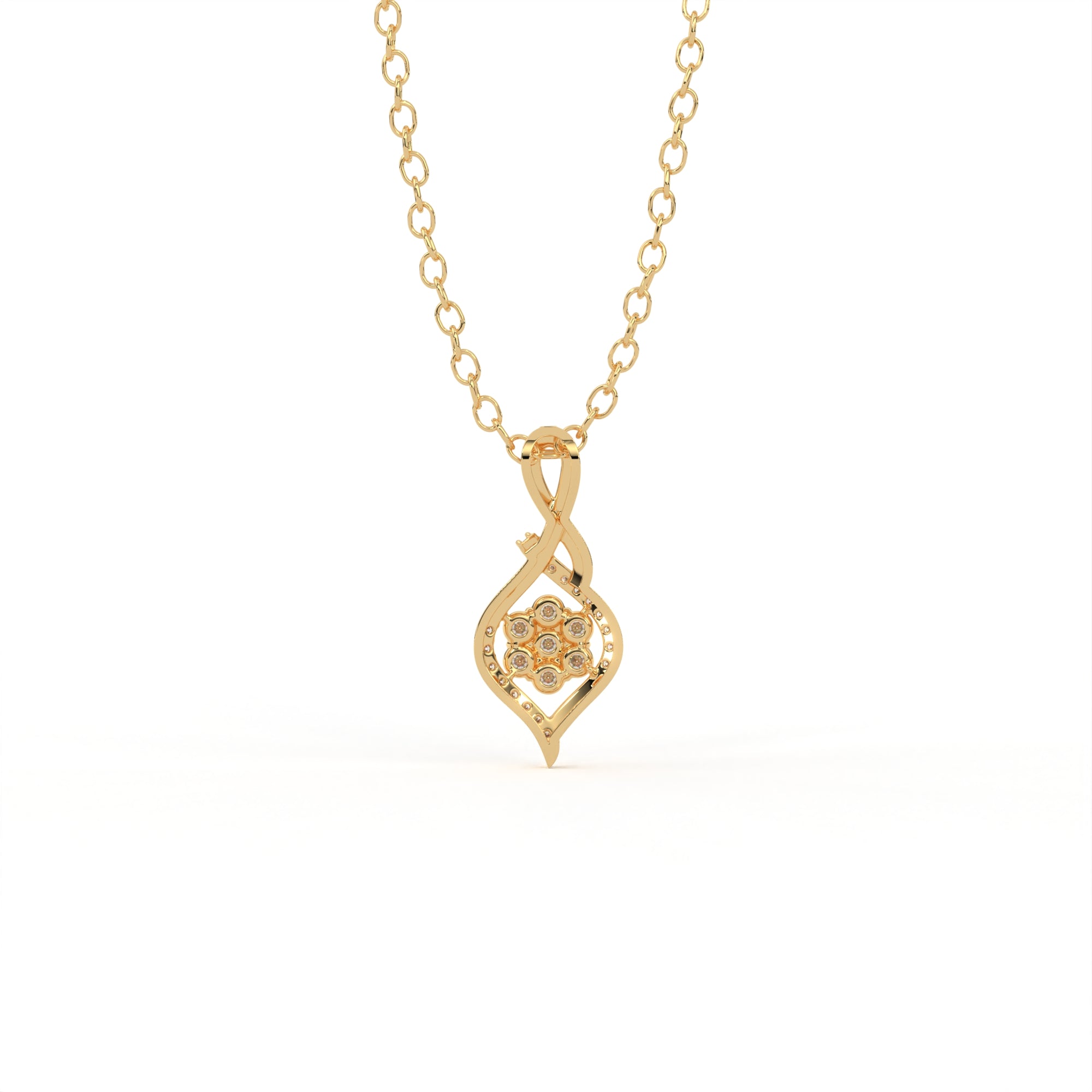 Aarinya Infinity Twist Lab-Grown Diamond Floral Pendant