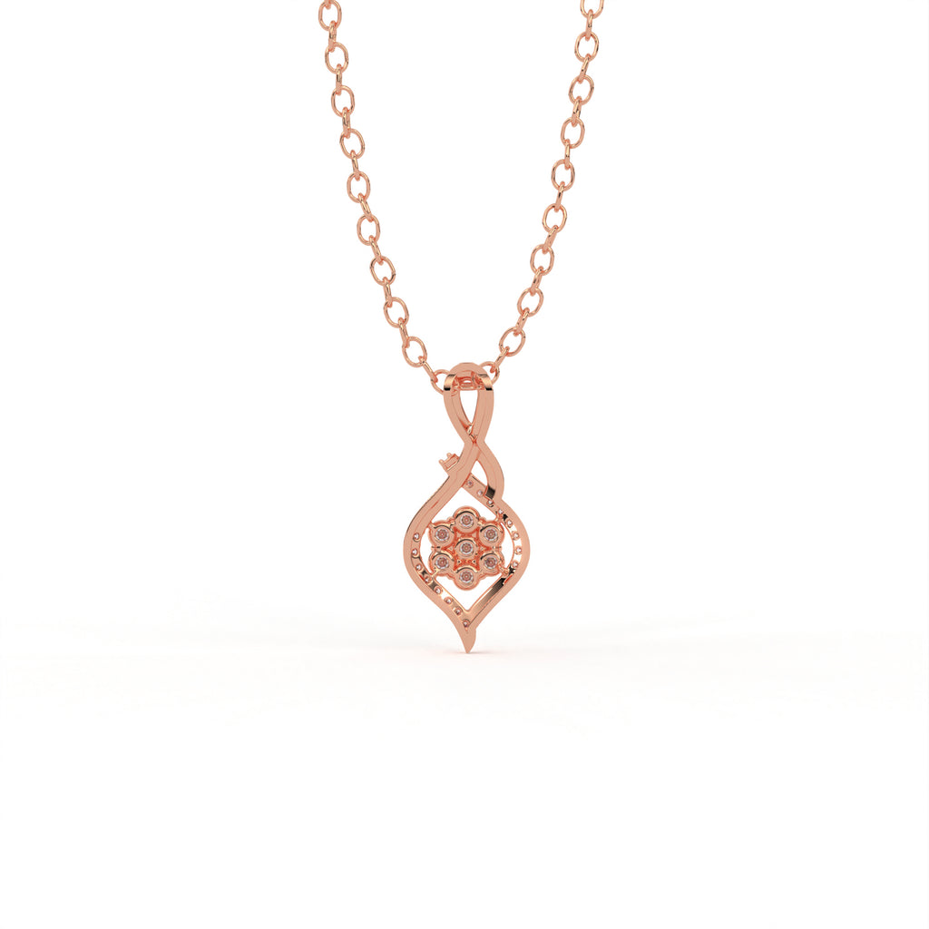 Aarinya Infinity Twist Lab-Grown Diamond Floral Pendant