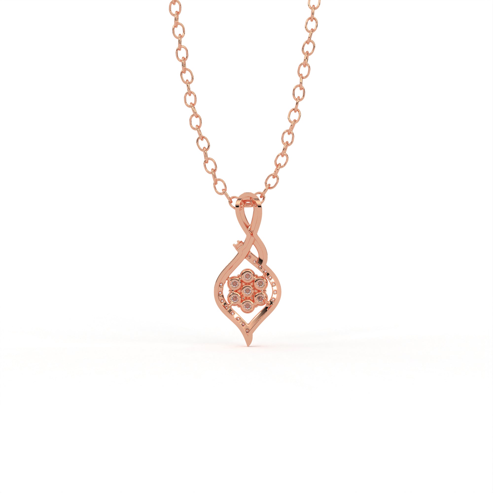Aarinya Infinity Twist Lab-Grown Diamond Floral Pendant