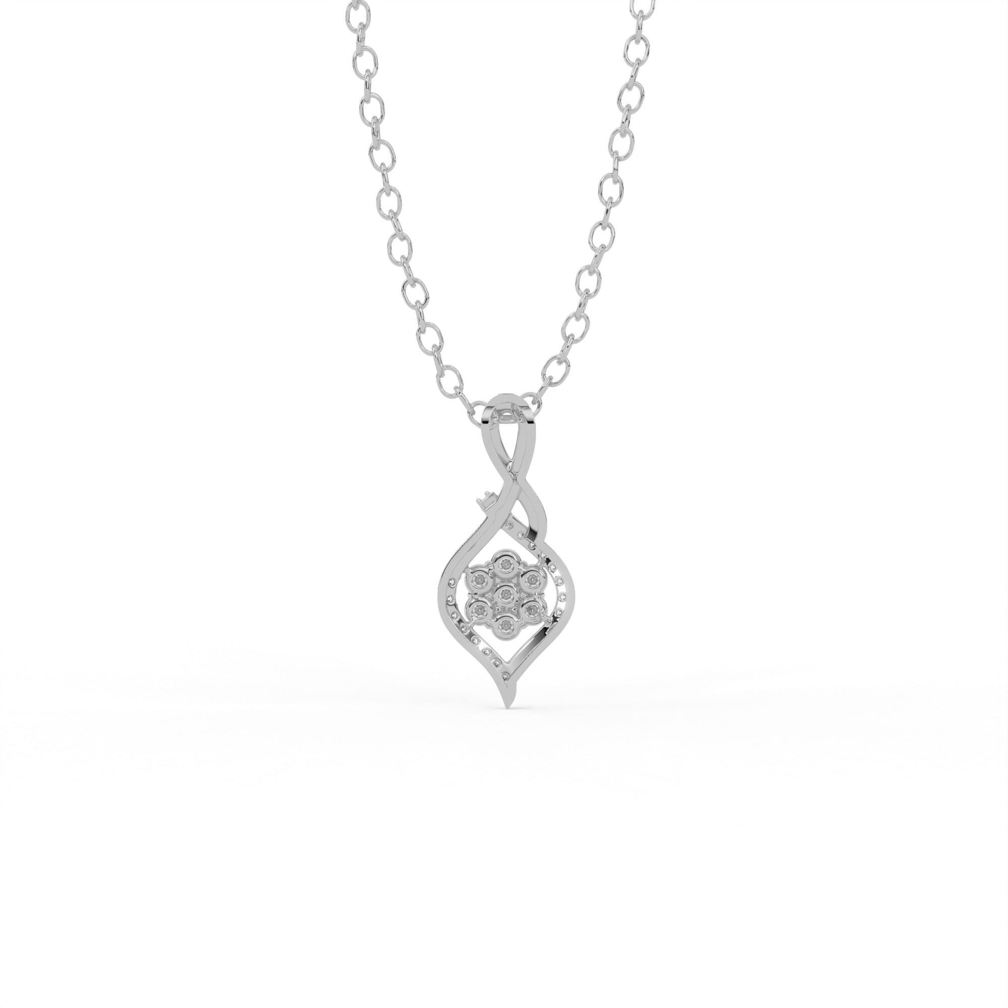 Aarinya Infinity Twist Lab-Grown Diamond Floral Pendant