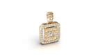 Aarinya Celestia Starburst Lab-Grown Diamond Pendant, Aura Square Cushion Halo Pendant