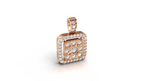 Aarinya Celestia Starburst Lab-Grown Diamond Pendant, Aura Square Cushion Halo Pendant