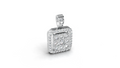 Aarinya Celestia Starburst Lab-Grown Diamond Pendant, Aura Square Cushion Halo Pendant